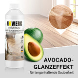 N8WERK Universal-Hartboden-Reinigungskonzentrat mit Avocadoöl für effektive und schonende Reinigung von Hartböden wie Laminat und Fliesen.