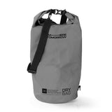 Where Tomorrow Dry Bag 30L - Style 01 - Grau, wasserdichter, robuster Outdoor-Rucksack mit verstellbarem Schultergurt und Rolltop-Verschluss.