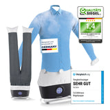 CLEANmaxx Hemdenbügler PRO STEAM + Hosenaufsatz zum Trocknen, Bügeln und Auffrischen von Hemden und Hosen in Schwarz.