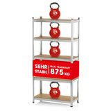 EASYmaxx 2 in 1 Schwerlastregal & Werkbank, 180x90x40 cm, Traglast 875 kg, 175 kg pro Ebene, stabile Metallkonstruktion.