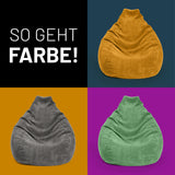 LUMALAND Sitzsack GIANT aus der Cord-Reihe, 135 x 100 cm - Bezug soft & waschbar in verschiedenen Farben präsentiert.
