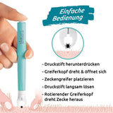 tickSAFE Zeckengreifer mit rotierendem Greiferkopf zur Anwendung am Tier zum schonenden und einfachen Entfernen von Zecken ohne Quetschen.