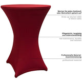 LUMALAND Stehtischhusse Tisch Bezug Husse Ø 80-85cm Rot, pflegeleicht, elastisch, professionell verarbeitet, ideal für Veranstaltungen und Gastronomie.