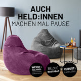 LUMALAND Sitzsack GIANT aus der Cord-Reihe, 135 x 100 cm soft & waschbar Weinrot, gemütlich und robust im modernen Wohnstil.