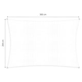 LUMALAND Sonnensegel 100% HDPE, Rechteck 2x3 m, weiß, UV-Schutz SPF 30+, stabil, pflegeleicht, mit Befestigungsseilen und Edelstahldringen.