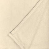 LUMALAND Kuscheldecke 220x240 cm in Beige aus weichem Coral-Fleece, vielseitig als Sofadecke oder Tagesdecke nutzbar.