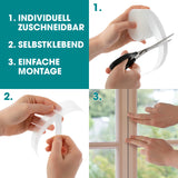 EASYmaxx Dichtungsband Set selbstklebend 3-tlg. – zuschneidbar, selbstklebend, einfache Montage für Fenster- und Türspalten.
