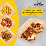 RACHS KOCHWERK Backpapierschalen für Heißluftfritteusen 2er-Set, hitzebeständig, antihaftbeschichtet, für 4,5 und 9 Liter Modelle.