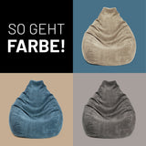 LUMALAND Sitzsack GIANT aus der Cord-Reihe, 135 x 100 cm - Bezug soft & waschbar - Navyblau, variierende Farben in Cordoptik.