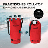 Where Tomorrow Dry Bag 20L - Style 01 - Rot mit praktischem Rolltop-Verschluss für wasserdichten Schutz und einfache Handhabung bei Outdoor-Abenteuern.