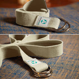 #DoYourYoga Yogagurt Madira aus 100% Baumwolle, 250 x 3,8 cm, beige, für bessere Flexibilität und einfache Aufbewahrung.