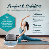 #DoYourYoga Yoga-Kissen Ganesh Halbmond 45x30x14 cm, gefüllt mit Bio-Buchweizenschalen, unterstützt Sitzhaltungen bei Yoga und Meditation.