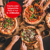 GOURMETmaxx Elektrischer Pizza-Ofen inkl. Pizzastein, 1800 W, 30 cm Ø, Timerfunktion, knusprige Pizza in 3-4 Minuten.