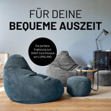 LUMALAND Sitzsack Pouf Cord - Grau, leichter 3-in-1 Sitzsack mit waschbarem Cord-Bezug und langlebiger EPS-Füllung für Komfort und Flexibilität.
