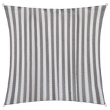 LUMALAND Sonnensegel 100% HDPE mit Stabilisator für UV-Schutz - Quadrat 3 x 3 Meter - Grau/Weiß gestreift, robust und reißfest.