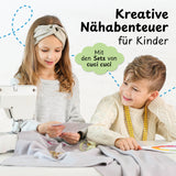 Kinder nähen mit dem cuci cuci Näh-Baukastenset Motiv Herz Liebling, Komplettset für erste Näherfolge ab 5 Jahren.