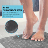 EASYmaxx Duschmatte mit Saugnäpfen - rutschfest, 70x40 cm, grau, mit feinen Silikonborsten für eine wohltuende Fußmassage in der Dusche.