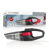 CLEANmaxx Akku-Handstaubsauger grau/rot mit kabellosem Design, 2000 mAh Akku und abnehmbarem Schmutzbehälter für schnelle Reinigung.