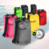 Where Tomorrow Dry Bag 5L - Style 01 - Grau wasserdichter, robuster Outdoor-Rucksack mit verstellbarem Schultergurt und Rolltop-Verschluss.