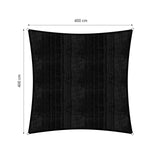 LUMALAND Sonnensegel 100% HDPE Quadrat 4x4m schwarz, stabil mit UV-Schutz, inklusive Befestigungsseilen und rostfreien Ringen.