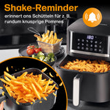 GOURMETmaxx 4in1-Heißluftfritteuse 1600 W 6 L mit Touchdisplay, Timerfunktion und Shake-Reminder für knusprige Pommes.