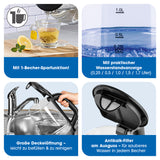 GOURMETmaxx Glas-Wasserkocher mit 1,7l Fassungsvermögen, 1-Becher-Funktion, Wasserstandsanzeige, großer Deckelöffnung und Antikalk-Filter.