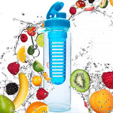 #DoYourFitness Wasserflasche/Trinkflasche für Fruchtschorlen 700 ml Türkis mit integriertem Fruchteinsatz und praktischem Trinkverschluss.