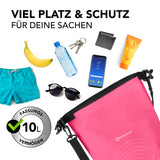 #DoYourOutdoor Dry Bag 10L - Pink, wasserdichter Outdoor-Rucksack mit Rolltop-Verschluss und UV-Schutz, ideal für Abenteuer.