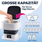 CLEANmaxx Faltbare Mini-Waschmaschine 9 L mit großer Kapazität bis 1 kg Wäsche für T-Shirts, Unterwäsche, Socken oder Hosen.