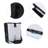 #DoYourSports Wasserdichte Fahrradtasche Roll-Top 21 L Weiß mit Schnellverbindung, Schulter- und Haltegriff, reflektierend und wasserfest.