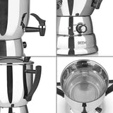 BEEM Samowar 2017 - 3 l Edelstahl Professionalsamowar mit Wasserspender, Thermostat und robusten Griffen für den Dauereinsatz.