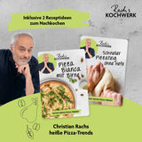 Rachs KOCHWERK Gas-Pizzaofen für Pizzen bis zu Ø 34 cm mit Cordierit-Pizzastein und Thermometer für perfekte Pizzaergebnisse.