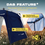 Where Tomorrow - Pop up Pavillon - Faltpavillon - 10 Sek. Quick-up-Aufbau - Navy mit beiligender Seitenwand und Windschutz.