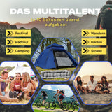 Where Tomorrow - Pop up Kuppelzelt für 3 Personen - 10 Sek. Quick-up-Aufbau - Blau schnelles Zelt für Festival Camping Strand Wandern Garten