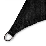 LUMALAND Sonnensegel 100% HDPE, rechteckig 5x7 m, schwarz, robustes Material mit rostfreiem Ring für UV-Schutz.