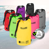 Where Tomorrow Dry Bag 10L - Style 01 - Gelb, wasserdichter und robuster Outdoor-Rucksack mit verstellbarem Schultergurt.