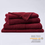 LUMALAND Premium Handtuch-Set - 4 Handtücher (50 x 100 cm) in Kirsch, flauschig, saugfähig und hochwertig aus 100% Baumwolle.