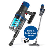 CLEANmaxx Hand- und Bodenstaubsauger kabellos mit 12 kPa Saugkraft, 0,8-L-Staubbehälter und 78 cm Teleskoprohr.