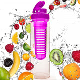 #DoYourFitness Wasserflasche/Trinkflasche für Fruchtschorlen 700 ml Pink mit integriertem Fruchteinsatz für aromatisiertes Wasser.