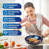 BRATmaxx Aluminium-Pfanne + Pyramidenstruktur Ø 28 cm, antihaftbeschichtet, für fettarmes Kochen, robust und lebensmittelecht.