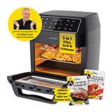 Rachs KOCHWERK Heißluft-Ofen Digital 12l 1700W schwarz mit Touchdisplay, 3-in-1 Ofen, Grill & Fritteuse, inkl. Rezeptideen von Christian Rach.