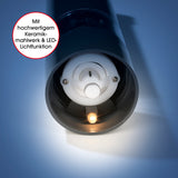 GOURMETmaxx Salz- & Pfeffermühle mit Keramikmahlwerk und LED-Lichtfunktion, elektrisch und vollautomatisch, schwarz/weiß.