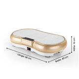 VITALmaxx Vibrationstrainer mit Expanderbändern in weiß/champagner, kompakt mit LCD-Display und rutschfester Standfläche.