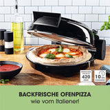 GOURMETmaxx Pizza Maker mit Temperatureinstellung und herausnehmbarem Pizzastein für knusprige Pizza bis 420 °C in 3-4 Minuten.