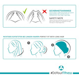 #DoYourSwimming Badekappe für Kinder bis ca. 10 Jahre in Orange mit spezieller Passform für lange Haare und optimalem Schutz der Ohren.