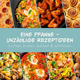 GOURMETmaxx elektrische Partypfanne Ø 42 cm mit Thermostat und Glasdeckel, vielseitig zum Kochen, Braten, Backen und Schmoren.