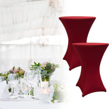 LUMALAND Stehtischhusse Tisch Bezug Husse Ø 80-85cm in Rot, stretchig, pflegeleicht und elegant für Events.