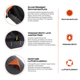 Where Tomorrow 2-Personen-Kompakt-Zelt Pop Up Wurfzelt Trekkingzelt 245x160x95 cm Grau mit Sonnenschutz wasserdicht und Luftzirkulation
