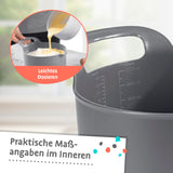 GOURMETmaxx Schüssel-Set 4-tlg. mit Henkel & Ausguss, stapelbar, rutschfest, praktischen Maßangaben innen für leichtes Dosieren.