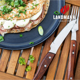 LANDMANN Wendeplatte Modulus - 30 x 39 cm schwarz, matt emailliertes Gusseisen für Crèpes und Poffertjes, beidseitig verwendbar.